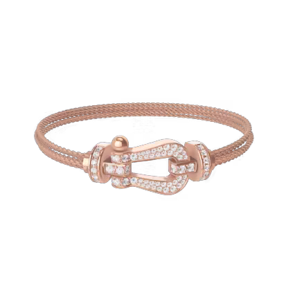 Force 10 bracelet 18k pink gold and diamonds large model