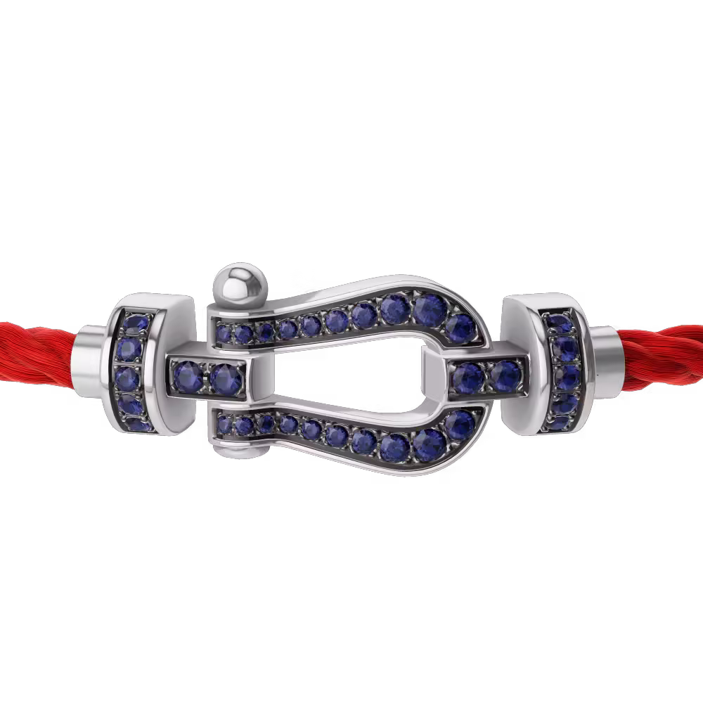 FORCE 10 BRACELET 18K WHITE GOLD AND BLUE SAPPHIRES MEDIUM MODEL