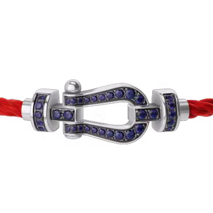 FORCE 10 BRACELET 18K WHITE GOLD AND BLUE SAPPHIRES MEDIUM MODEL