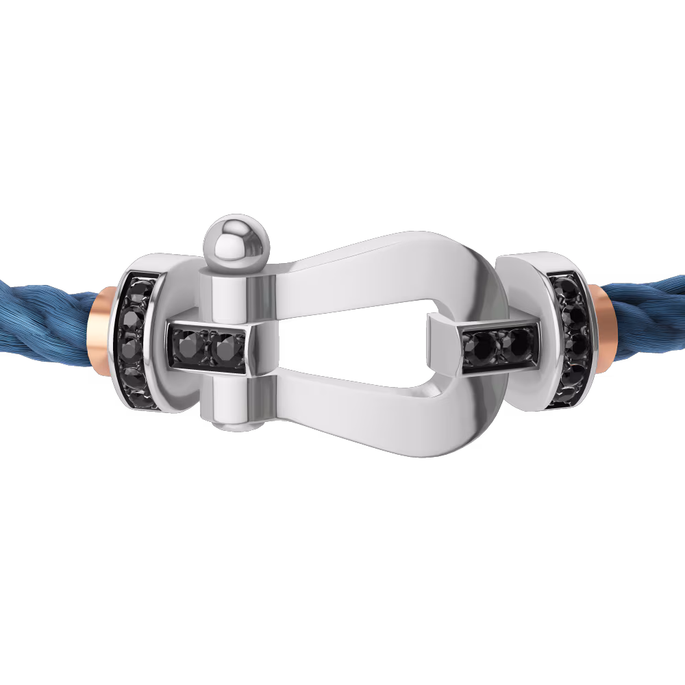 FORCE 10 BRACELET 18K WHITE GOLD AND BLACK DIAMONDS LARGE MODEL