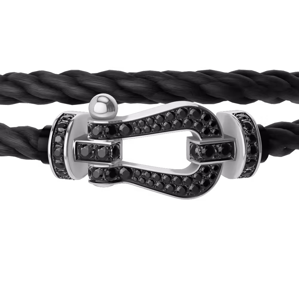 Force 10 bracelet 18k white gold and black diamonds large model