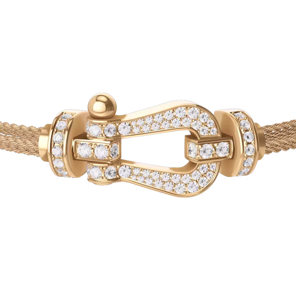 FORCE 10 BRACELET 18K YELLOW GOLD AND DIAMONDS LARGE MODEL