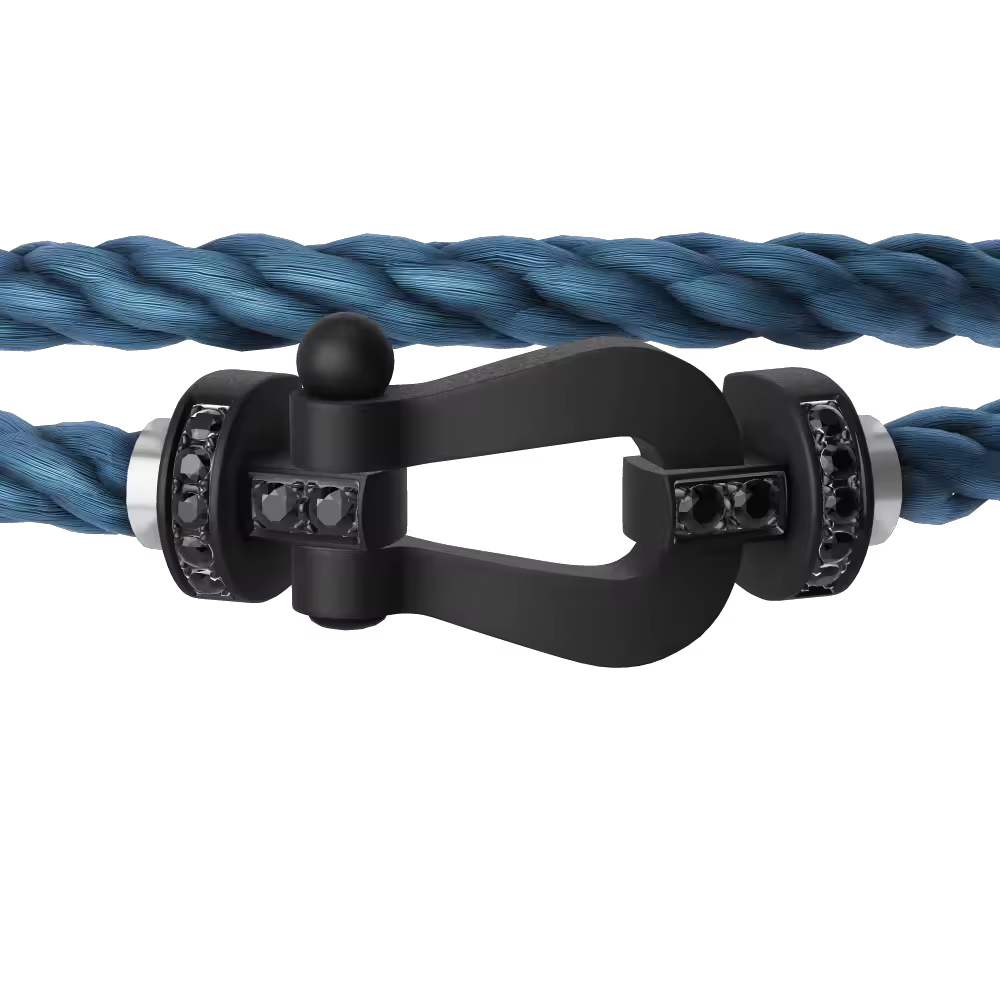 FORCE 10 BRACELET BLACK TITANIUM AND BLACK DIAMONDS LARGE MODEL