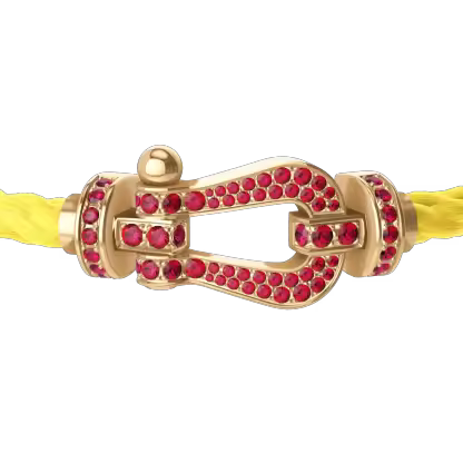 FORCE 10 BRACELET 18K YELLOW GOLD AND RUBIS LARGE MODEL