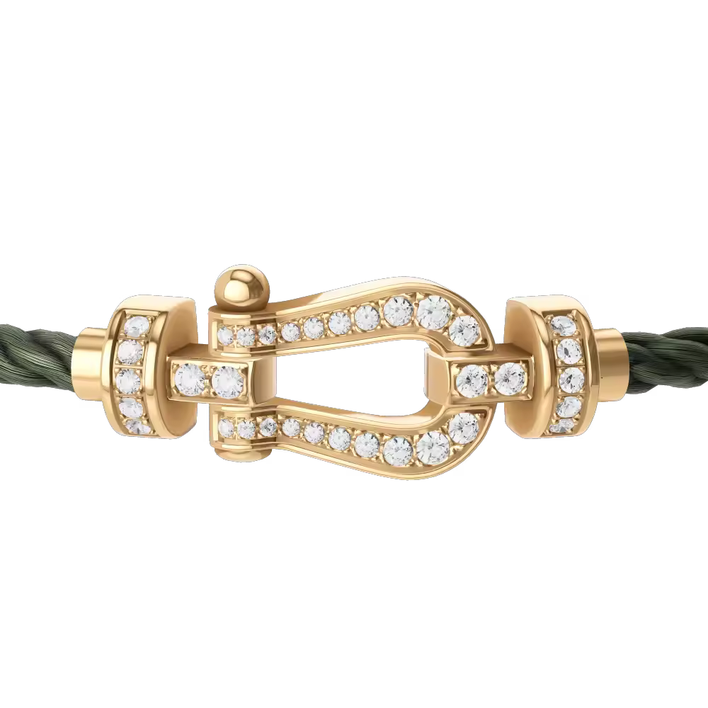 Force 10 bracelet 18k yellow gold and diamonds medium model