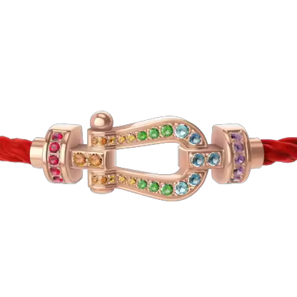 FORCE 10 BRACELET 18K PINK GOLD AND COLORED STONES MEDIUM MODEL