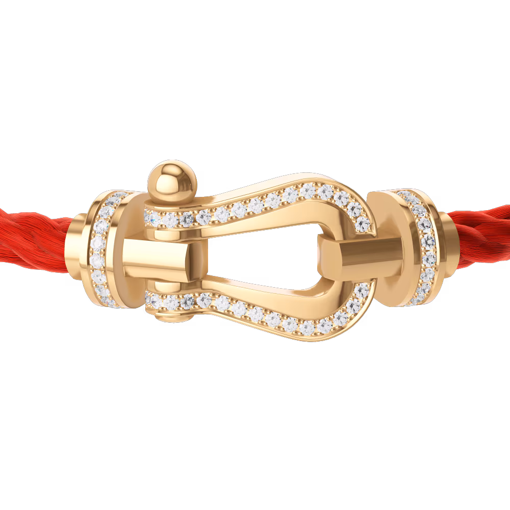 FORCE 10 BRACELET LARGE MODEL 18K YELLOW GOLD DIAMOND PAVED