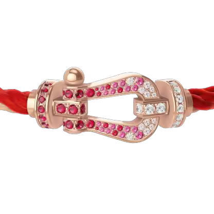 FORCE 10 BRACELET 18K PINK GOLD AND SAPPHIRE, RUBIES, DIAMONDS LARGE MODEL