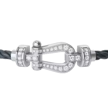 FORCE 10 BRACELET 18K WHITE GOLD AND DIAMONDS MEDIUM MODEL