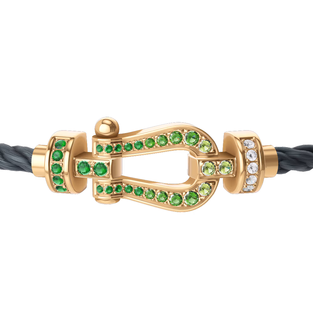 FORCE 10 BRACELET 18K YELLOW GOLD AND COLORED STONES MEDIUM MODEL