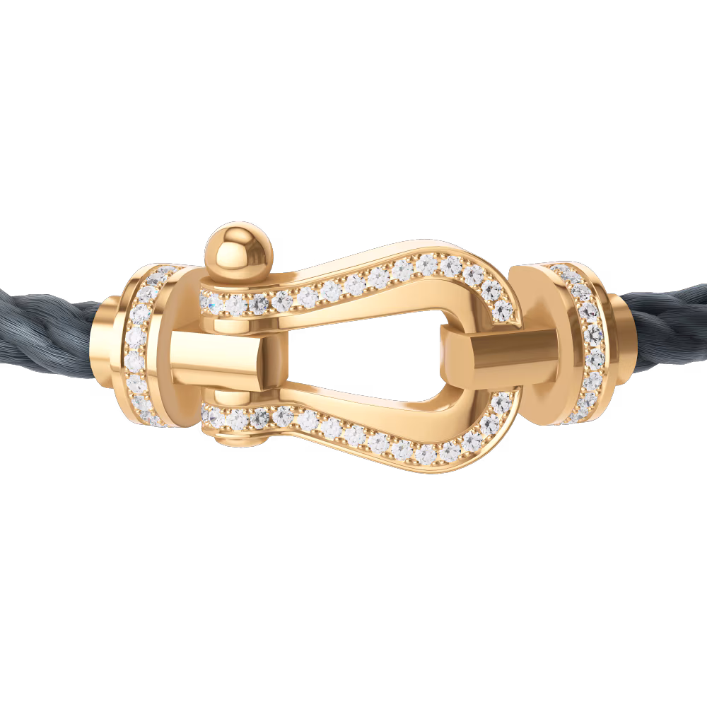 FORCE 10 BRACELET LARGE MODEL 18K YELLOW GOLD DIAMOND PAVED