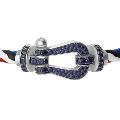 FORCE 10 BRACELET 18K WHITE GOLD AND BLUE SAPPHIRES LARGE MODEL