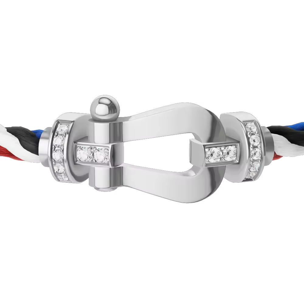 FORCE 10 BRACELET 18K WHITE GOLD AND DIAMONDS LARGE MODEL