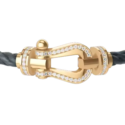 FORCE 10 BRACELET LARGE MODEL 18K YELLOW GOLD DIAMOND PAVED