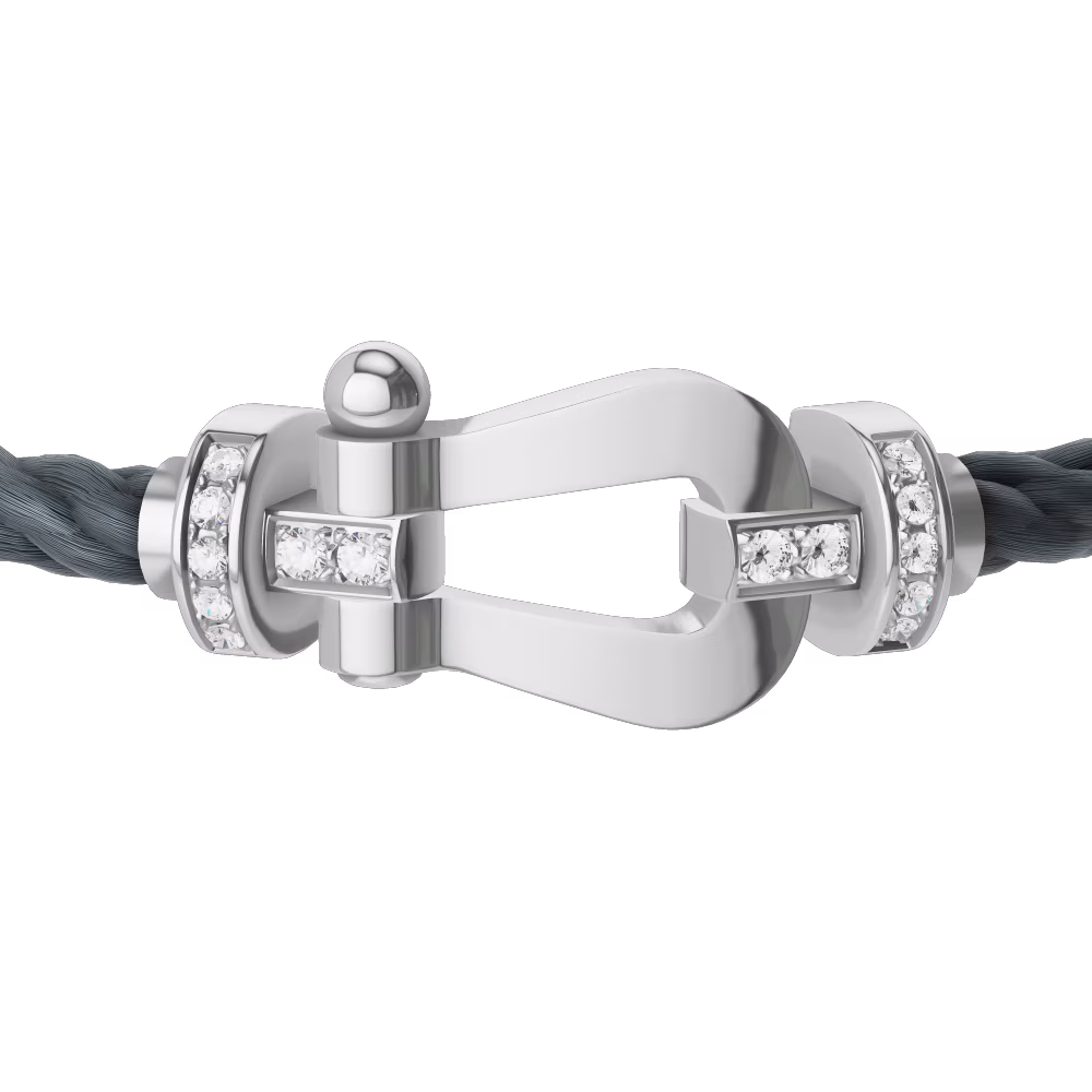 FORCE 10 BRACELET 18K WHITE GOLD AND DIAMONDS LARGE MODEL