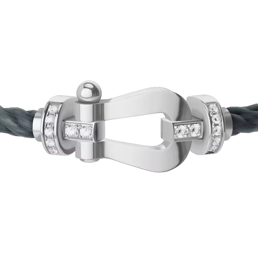 FORCE 10 BRACELET 18K WHITE GOLD AND DIAMONDS LARGE MODEL
