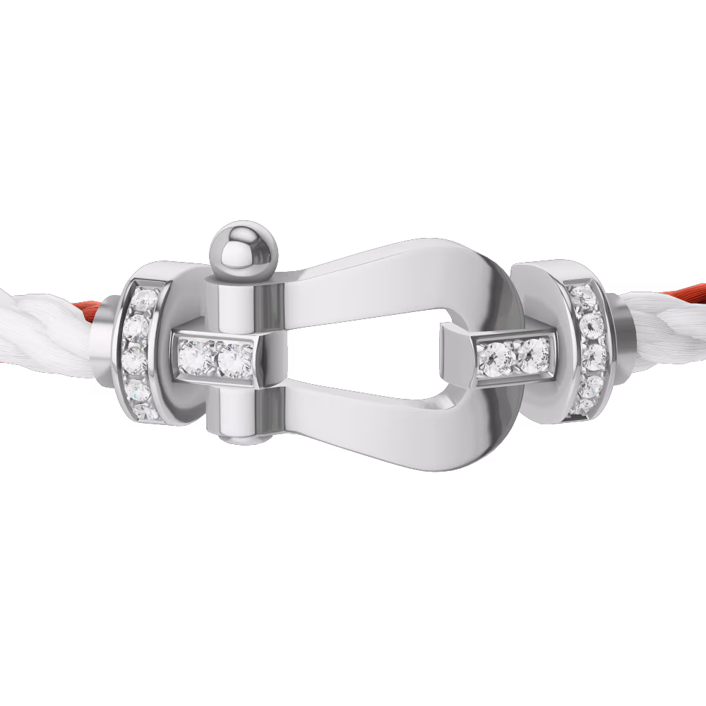 FORCE 10 BRACELET 18K WHITE GOLD AND DIAMONDS LARGE MODEL