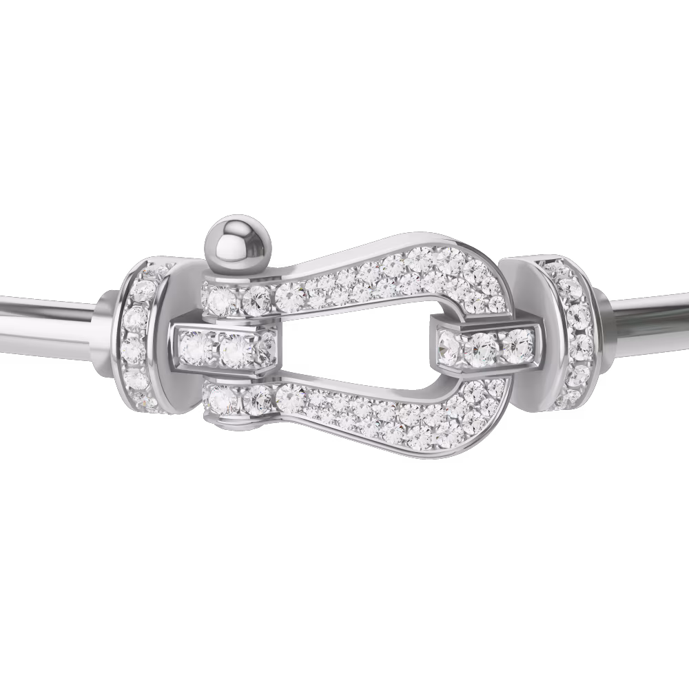 FORCE 10 BRACELET 18K WHITE GOLD AND DIAMONDS LARGE MODEL