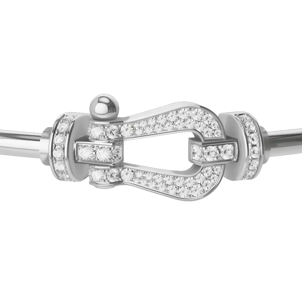 FORCE 10 BRACELET 18K WHITE GOLD AND DIAMONDS LARGE MODEL