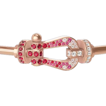FORCE 10 BRACELET 18K PINK GOLD AND SAPPHIRE, RUBIES, DIAMONDS LARGE MODEL