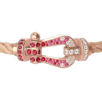 FORCE 10 BRACELET 18K PINK GOLD AND SAPPHIRE, RUBIES, DIAMONDS LARGE MODEL