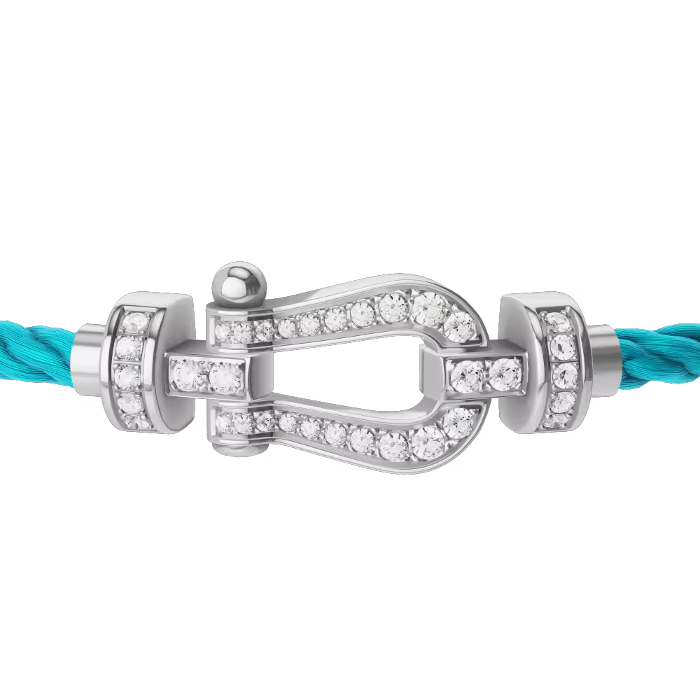 FORCE 10 BRACELET 18K WHITE GOLD AND DIAMONDS MEDIUM MODEL