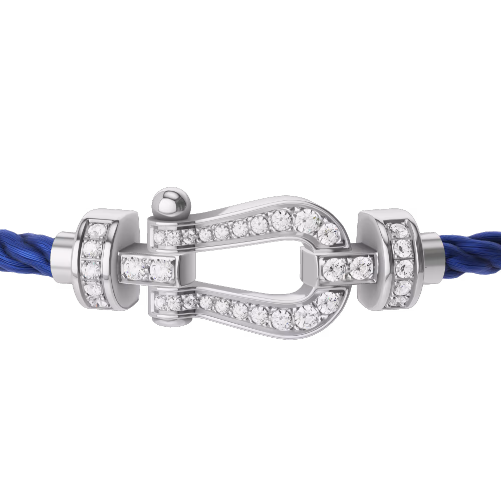 FORCE 10 BRACELET 18K WHITE GOLD AND DIAMONDS MEDIUM MODEL
