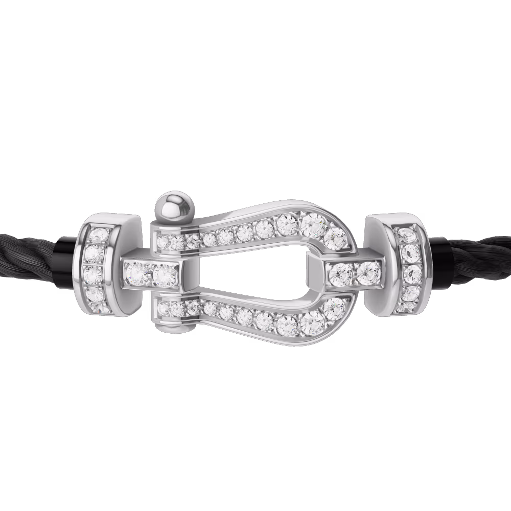 FORCE 10 BRACELET 18K WHITE GOLD AND DIAMONDS MEDIUM MODEL