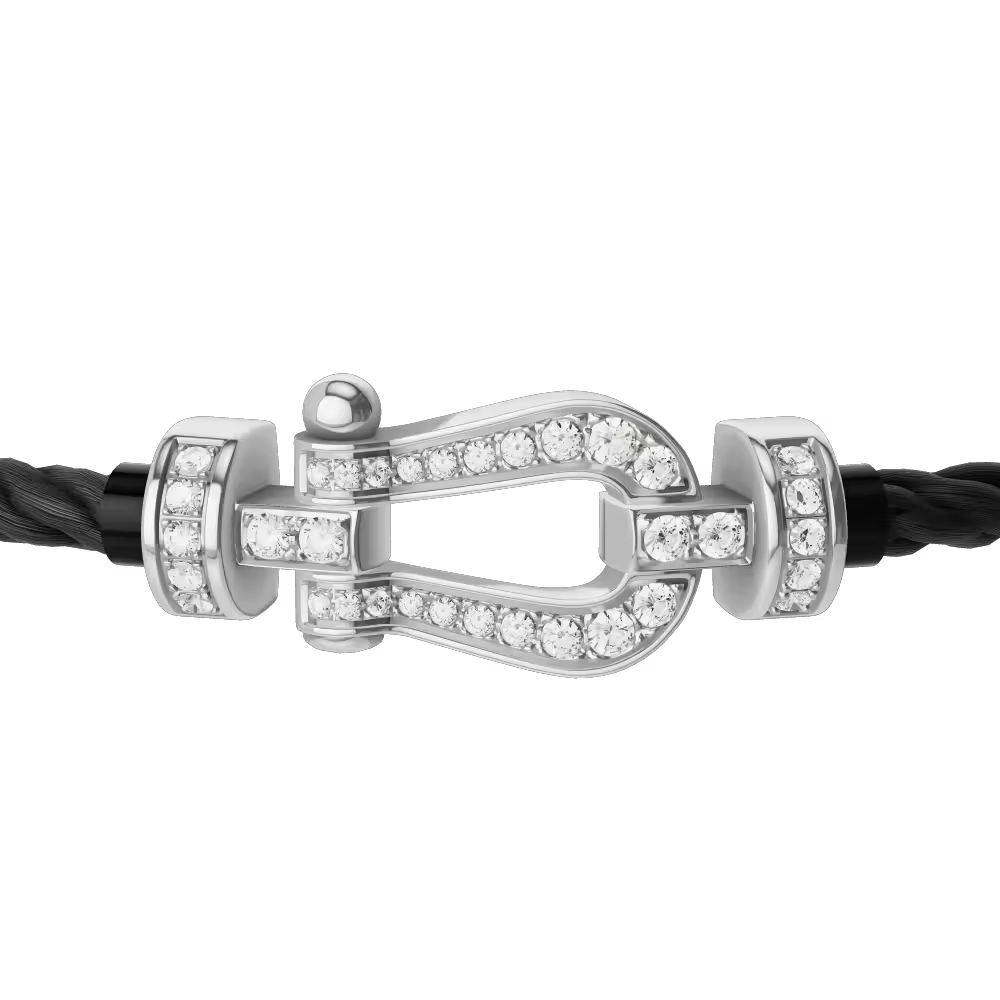 FORCE 10 BRACELET 18K WHITE GOLD AND DIAMONDS MEDIUM MODEL