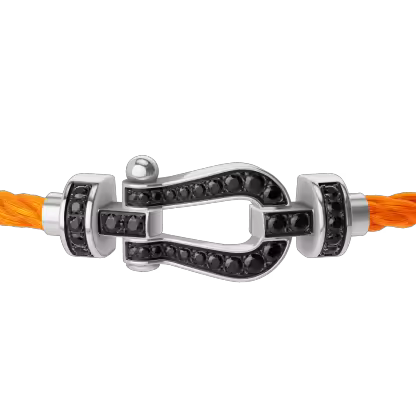 FORCE 10 BRACELET 18K WHITE GOLD AND BLACK DIAMONDS MEDIUM MODEL