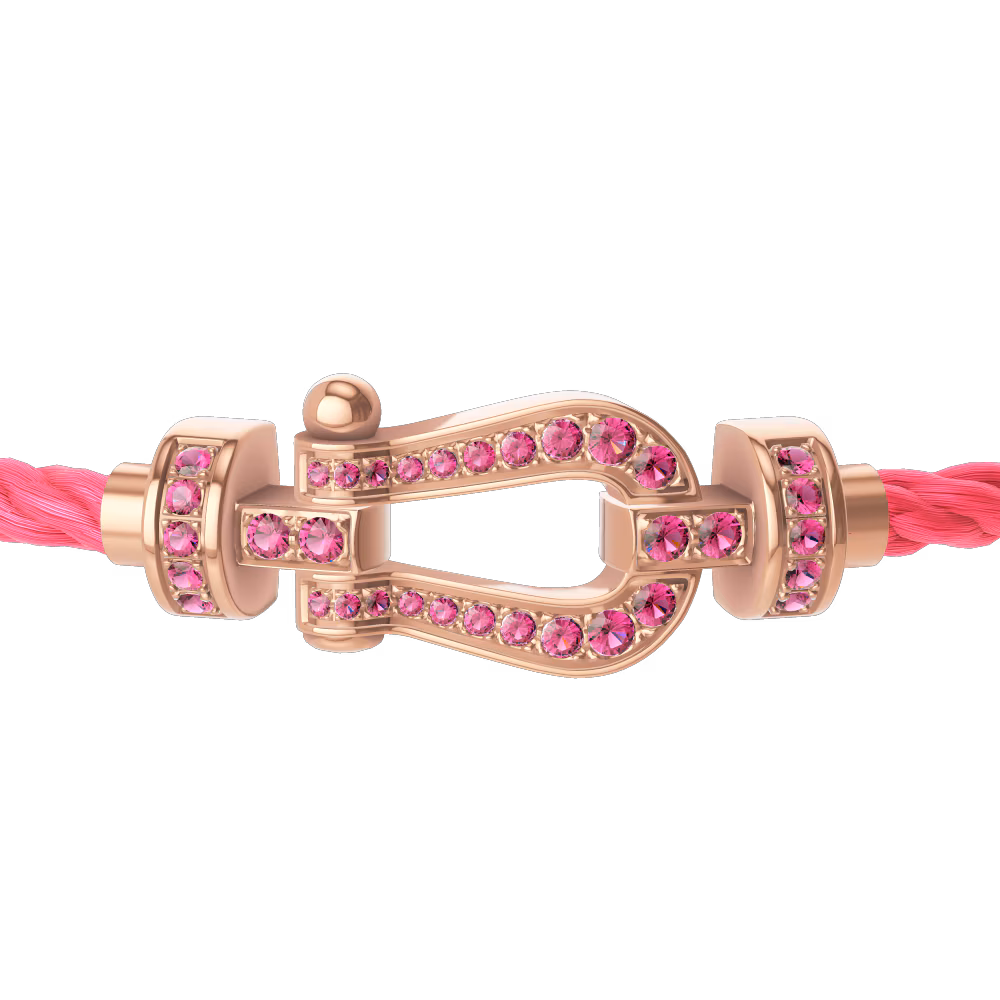 FORCE 10 BRACELET 18K PINK GOLD AND PINK SAPPHIRES MEDIUM MODEL