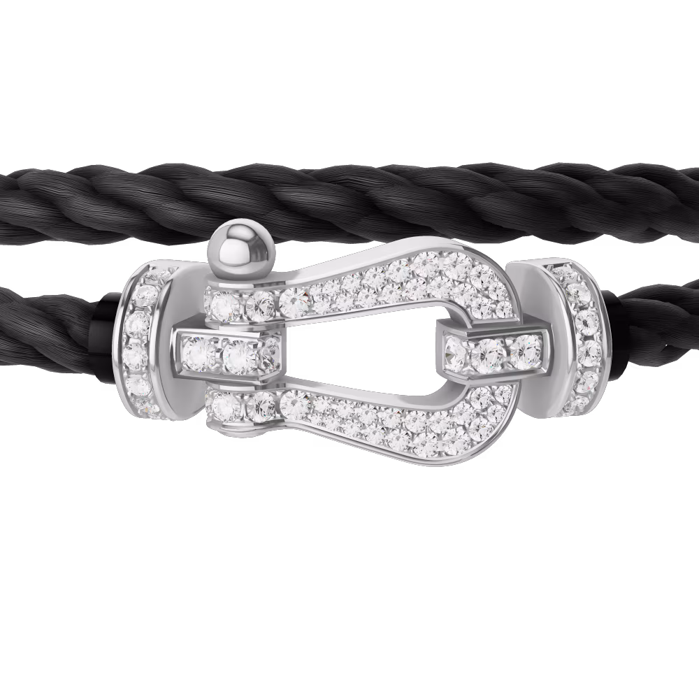 FORCE 10 BRACELET 18K WHITE GOLD AND DIAMONDS LARGE MODEL