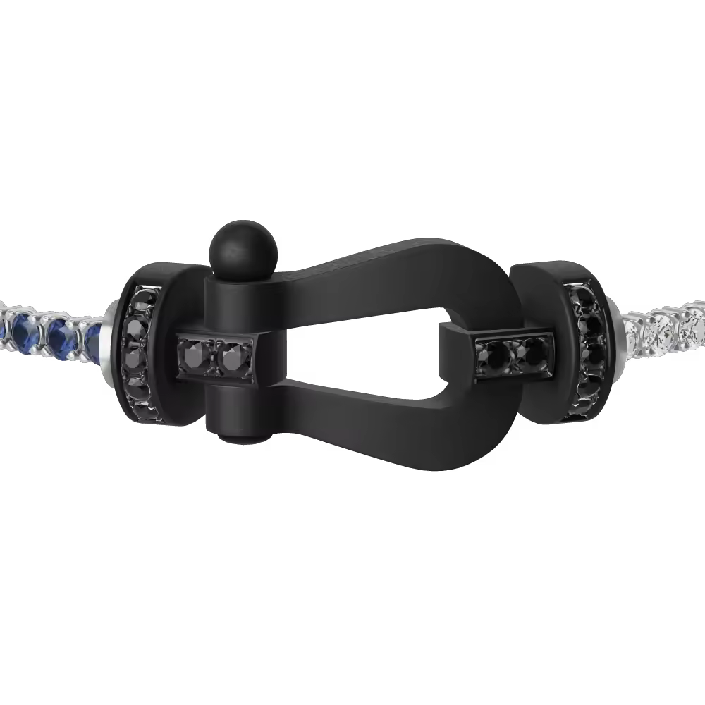 FORCE 10 BRACELET BLACK TITANIUM AND BLACK DIAMONDS LARGE MODEL