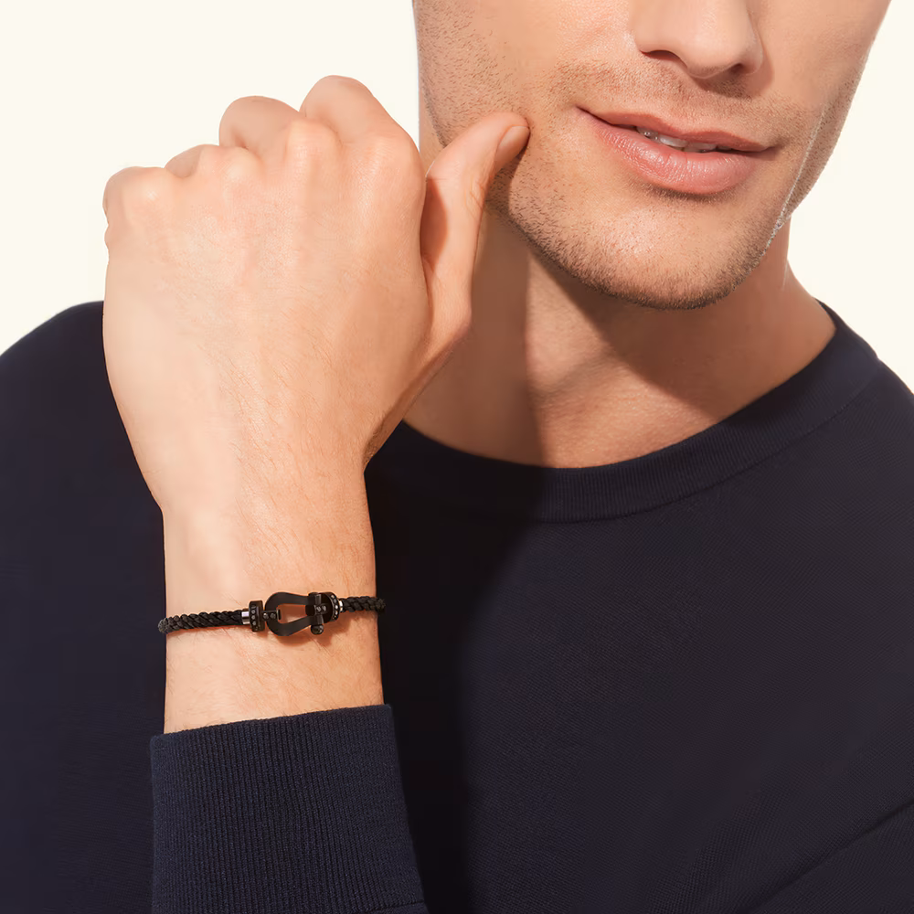 FORCE 10 BRACELET BLACK TITANIUM AND BLACK DIAMONDS LARGE MODEL