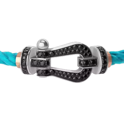 FORCE 10 BRACELET 18K WHITE GOLD AND BLACK DIAMONDS LARGE MODEL