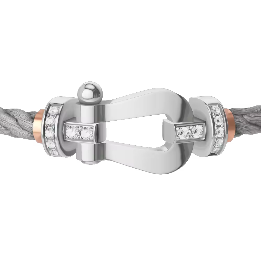 FORCE 10 BRACELET 18K WHITE GOLD AND DIAMONDS LARGE MODEL