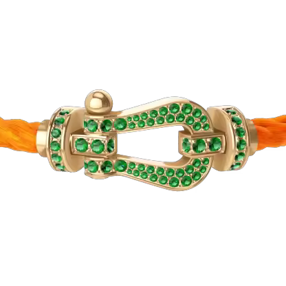 FORCE 10 BRACELET 18K YELLOW GOLD AND EMERALDS LARGE MODEL
