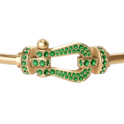 FORCE 10 BRACELET 18K YELLOW GOLD AND EMERALDS LARGE MODEL