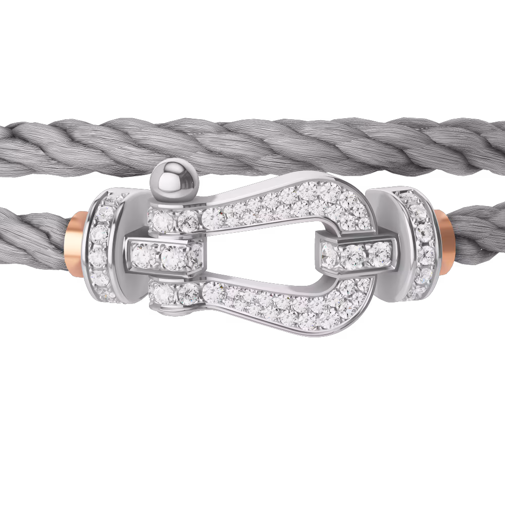 FORCE 10 BRACELET 18K WHITE GOLD AND DIAMONDS LARGE MODEL