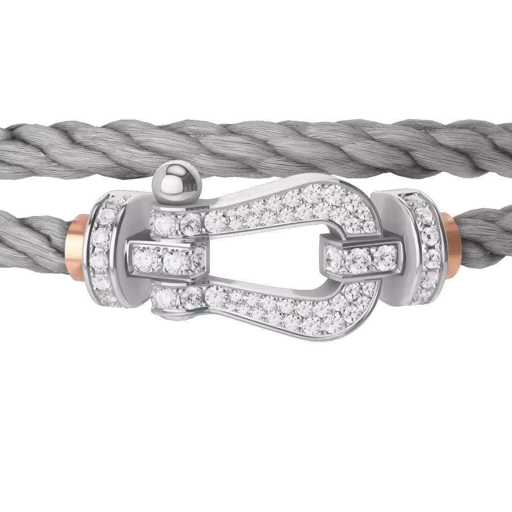 FORCE 10 BRACELET 18K WHITE GOLD AND DIAMONDS LARGE MODEL