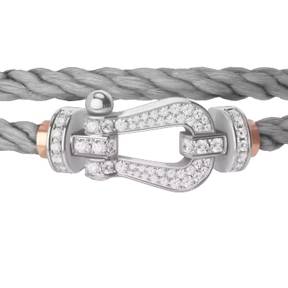 FORCE 10 BRACELET 18K WHITE GOLD AND DIAMONDS LARGE MODEL