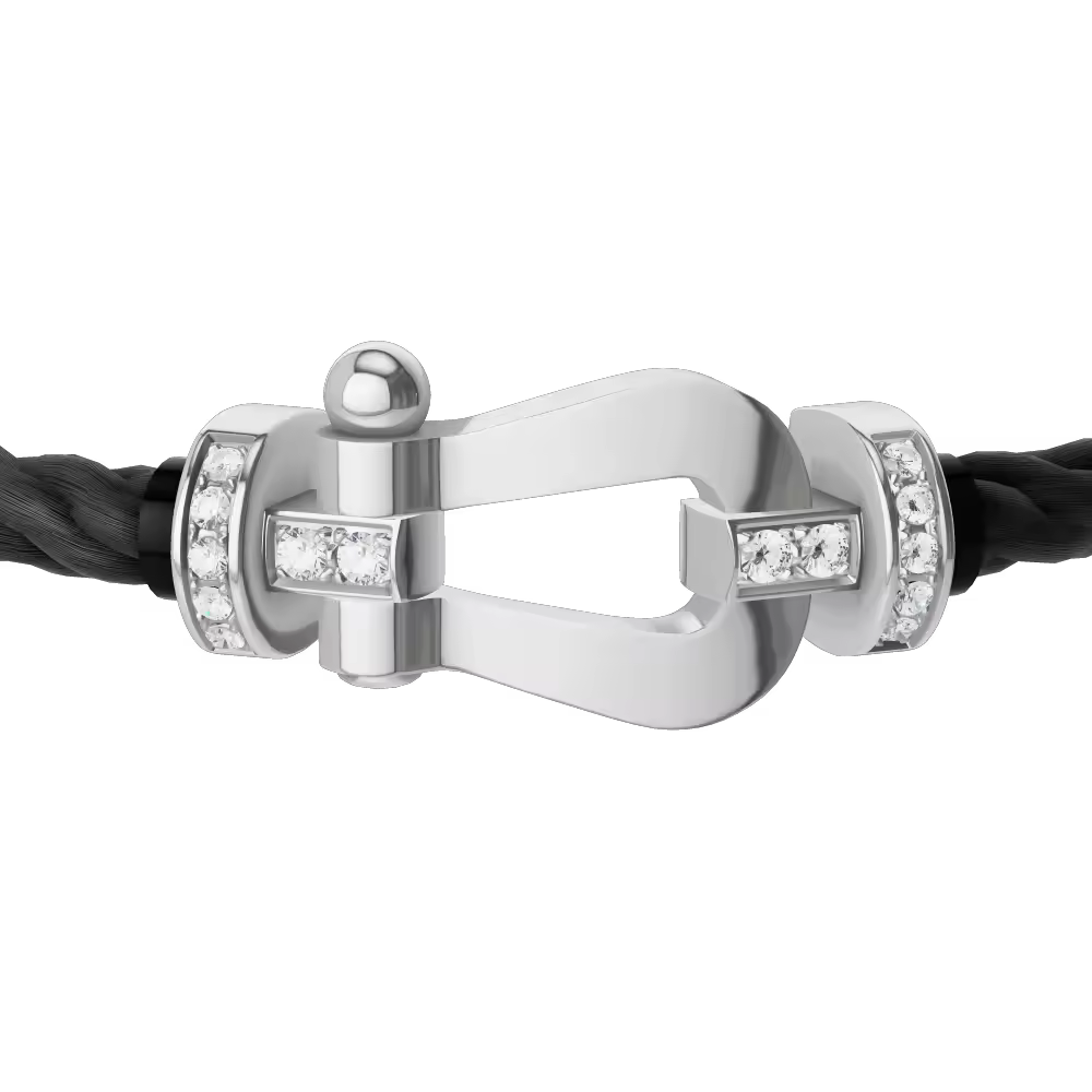 FORCE 10 BRACELET 18K WHITE GOLD AND DIAMONDS LARGE MODEL