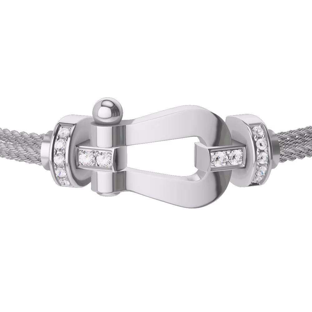 FORCE 10 BRACELET 18K WHITE GOLD AND DIAMONDS LARGE MODEL