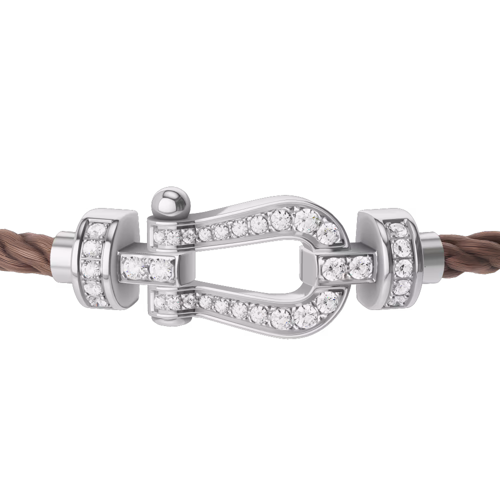 FORCE 10 BRACELET 18K WHITE GOLD AND DIAMONDS MEDIUM MODEL