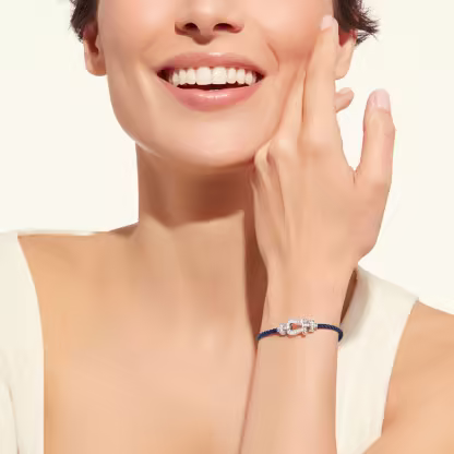 FORCE 10 BRACELET 18K WHITE GOLD AND DIAMONDS MEDIUM MODEL