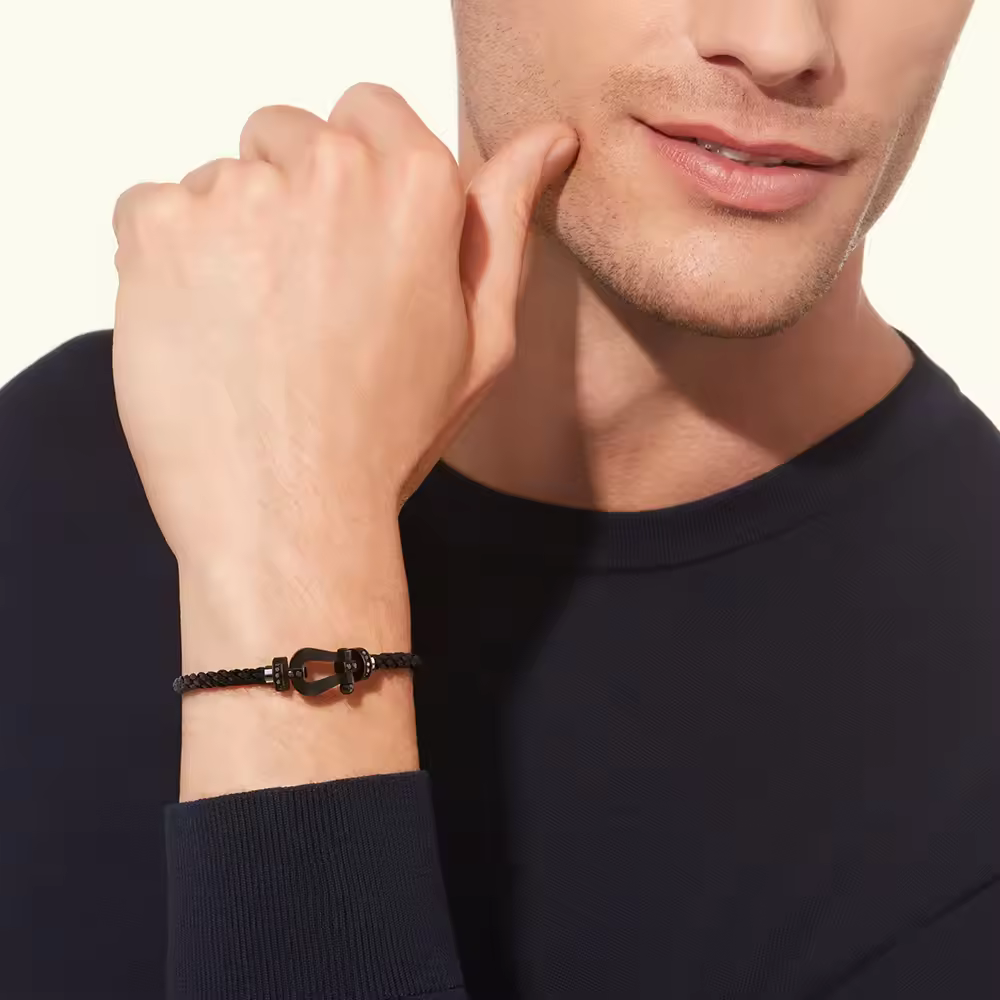 FORCE 10 BRACELET BLACK TITANIUM AND BLACK DIAMONDS LARGE MODEL