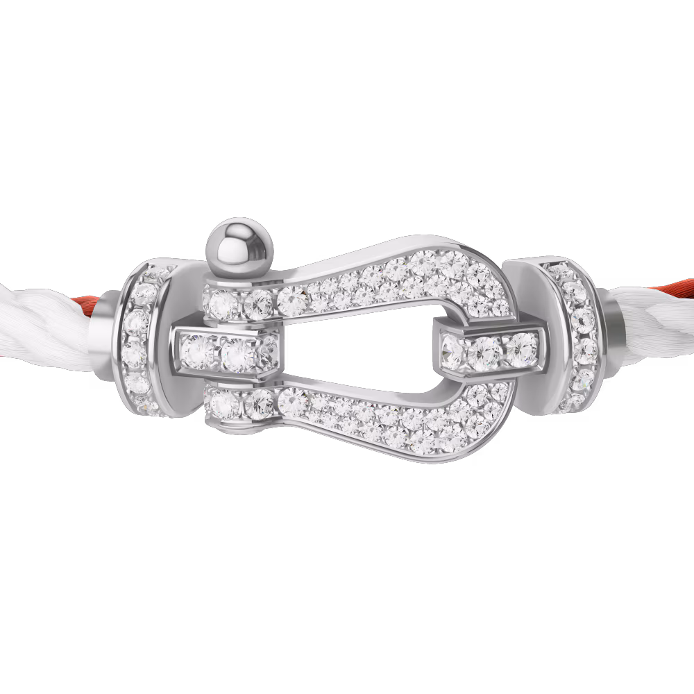 FORCE 10 BRACELET 18K WHITE GOLD AND DIAMONDS LARGE MODEL