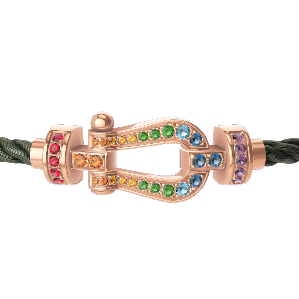 FORCE 10 BRACELET 18K PINK GOLD AND COLORED STONES MEDIUM MODEL