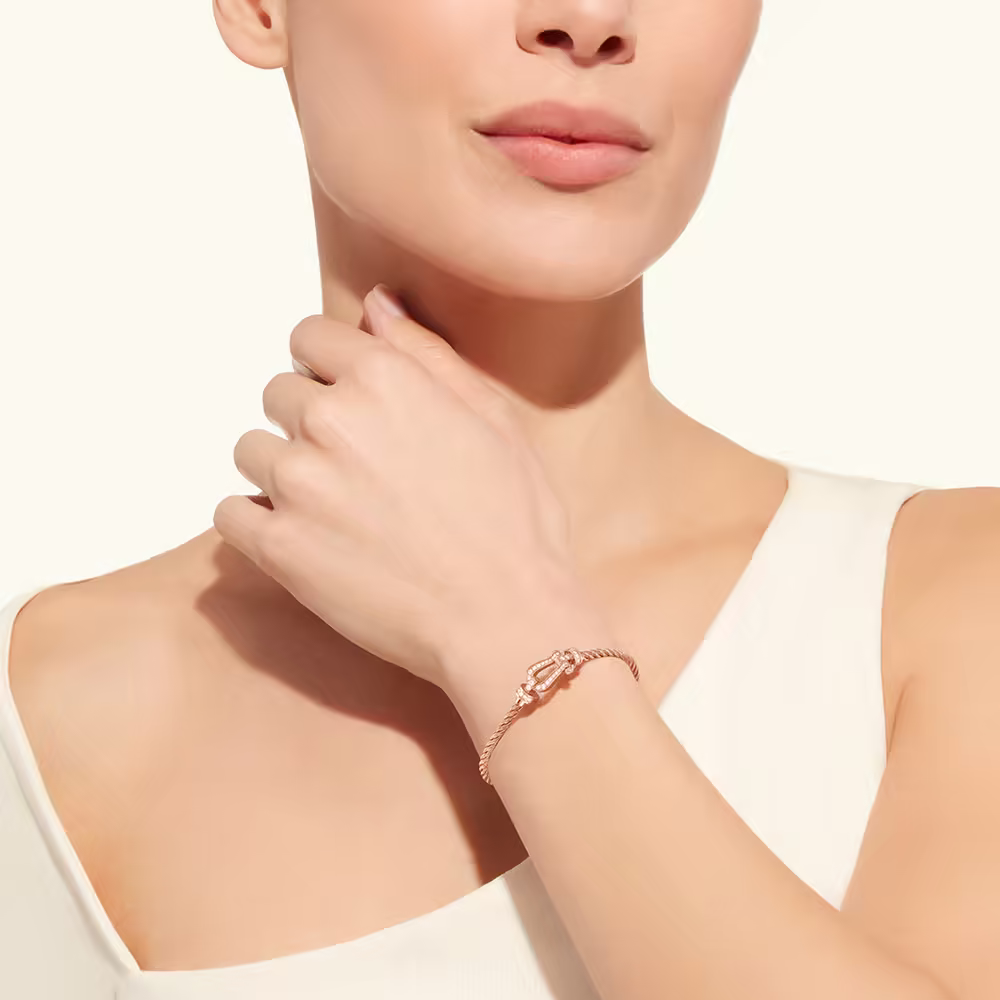 FORCE 10 BRACELET 18K PINK GOLD AND DIAMONDS MEDIUM MODEL