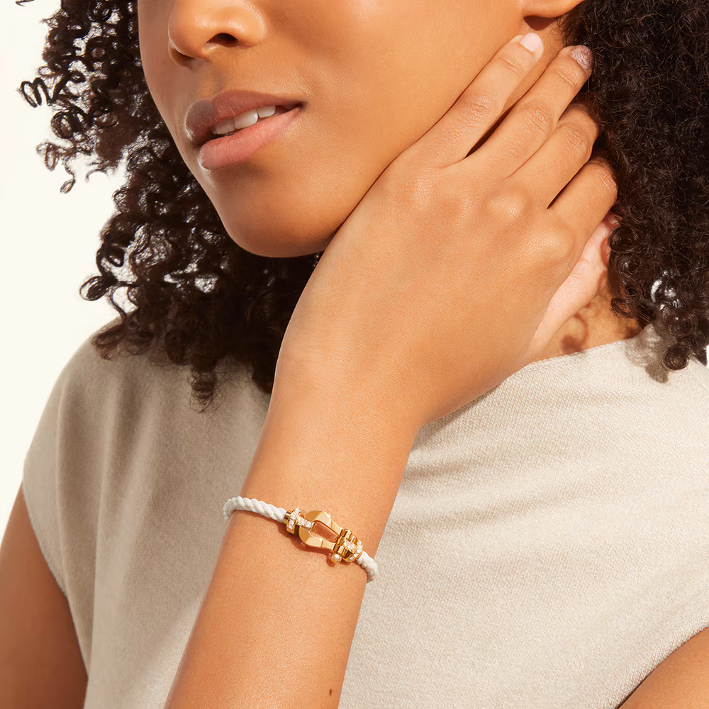 FORCE 10 BRACELET 18K YELLOW GOLD AND DIAMONDS LARGE MODEL